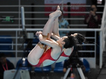 陈艺文/林珊夺得十五运会女子双人3米板金牌